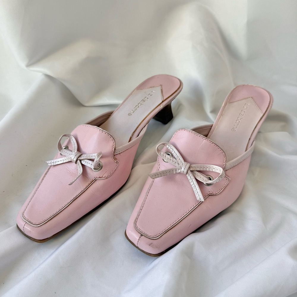 Liz Clairborne Vintage Pink Coquette Bow Kitten Heels - Picture 1 of 5